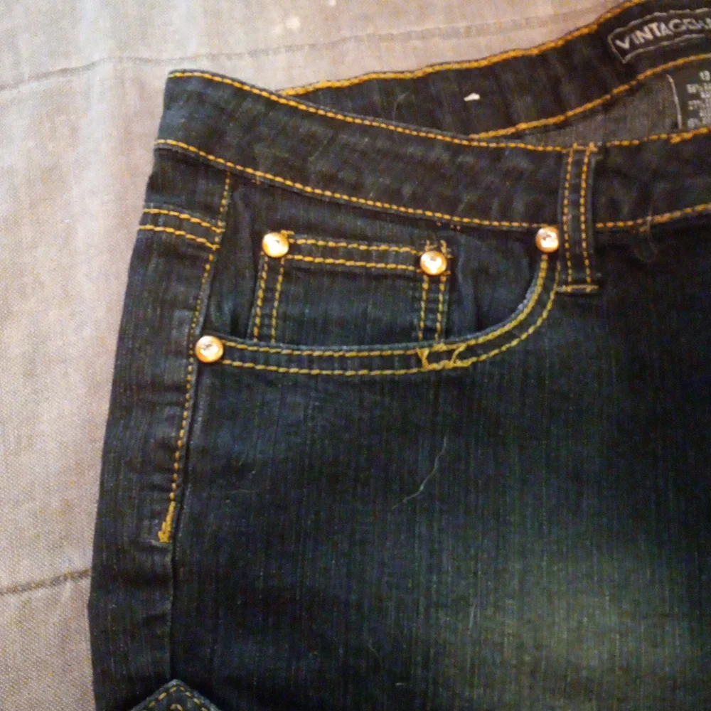 Black Vintage Harlem shorts with rhinestones size 13 - Picture 3 of 5